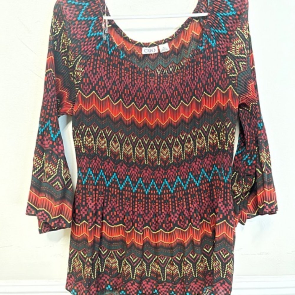 Multi-colored Aztec Print Blouse